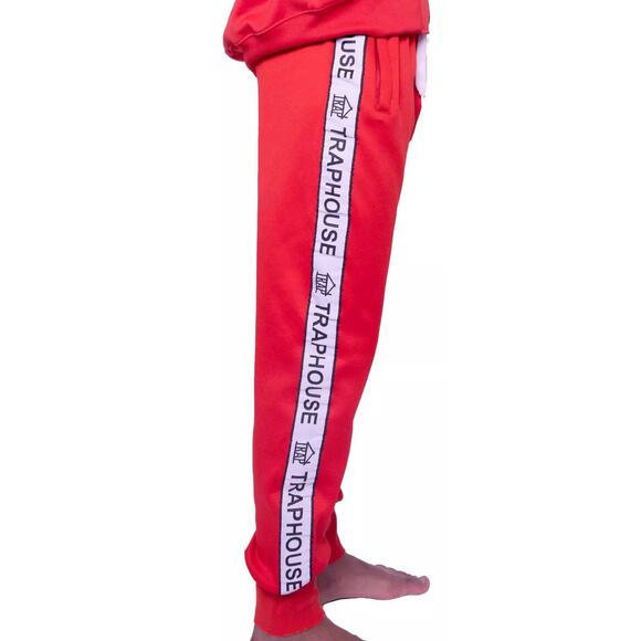 Trap House Red White Sweatpants Track Pants size S Streetwear Athleisure Unisex - Picture 12 of 13